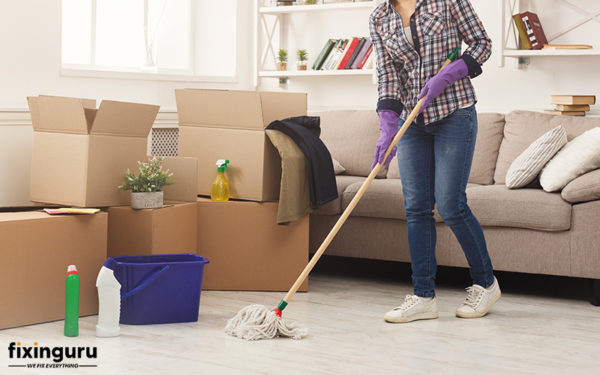 Good for renters-Cleaning up broken glasses-tenancy cleaning in Singapore