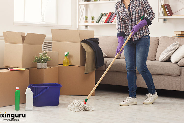 Good for renters-Cleaning up broken glasses-tenancy cleaning in Singapore